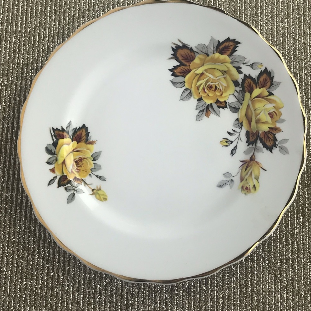 ROSINA : Bone China “Yellow Rose” Dessert Plate 7 inch